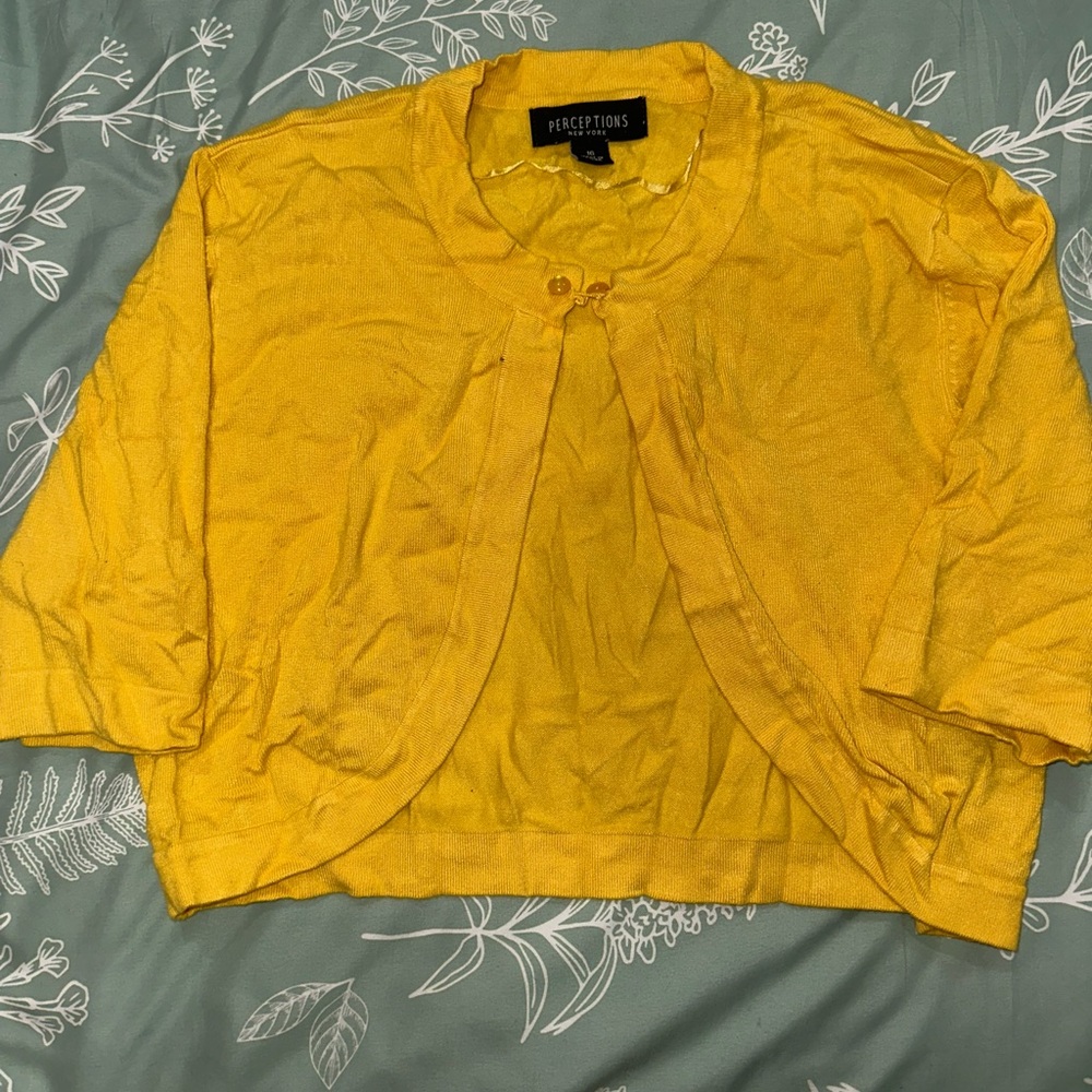 Perceptions Women's Yellow Cardigan